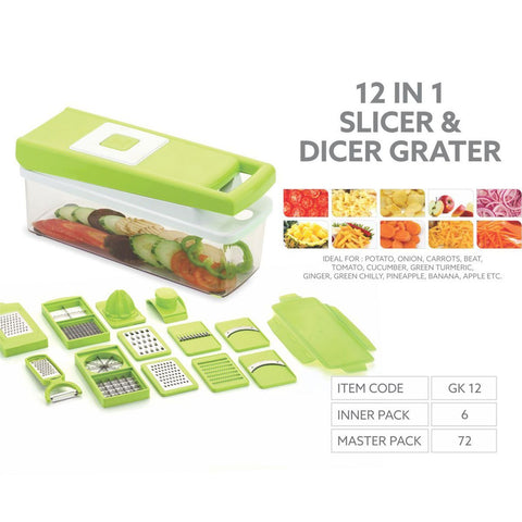 12 in 1 Manual Quick Nicer Dicer Peeler & Grater